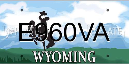 E960VA Wyoming License Plate