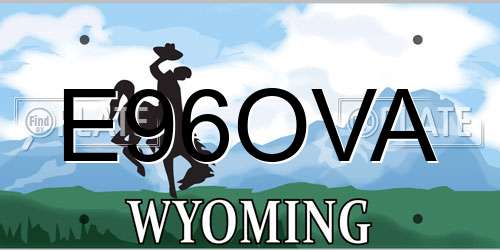 E96OVA Wyoming License Plate
