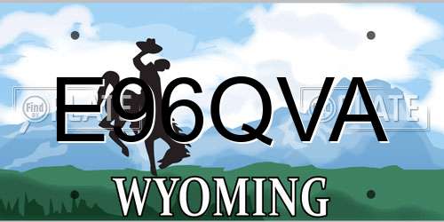 E96QVA Wyoming License Plate