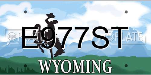E977ST Wyoming License Plate