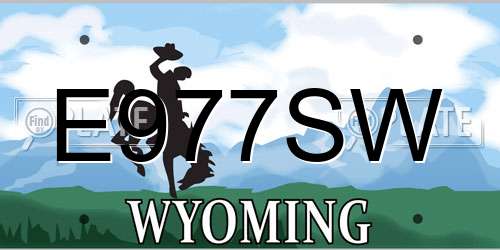 E977SW Wyoming License Plate