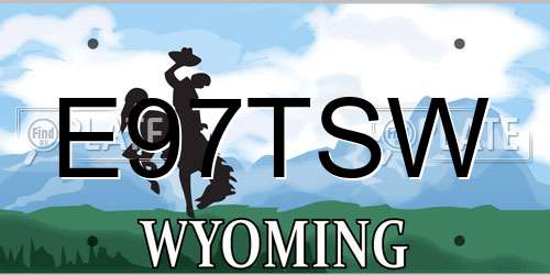 E97TSW Wyoming License Plate