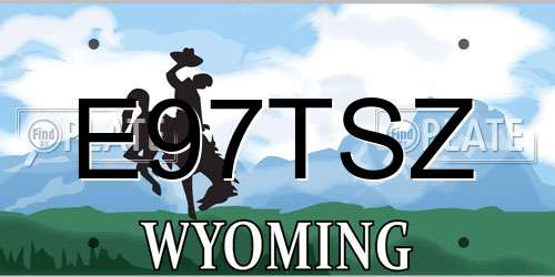 E97TSZ Wyoming License Plate