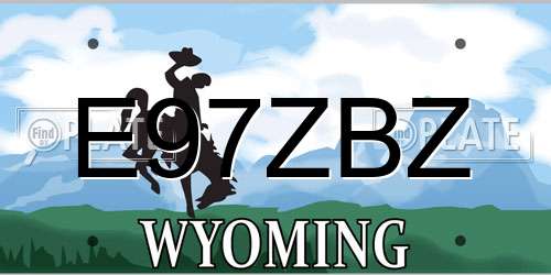 E97ZBZ Wyoming License Plate