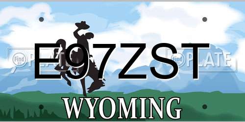 E97ZST Wyoming License Plate
