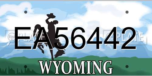EA56442 Wyoming License Plate
