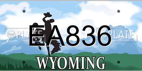EA836 Wyoming License Plate