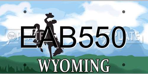 EAB550 Wyoming License Plate