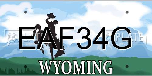 EAF34G Wyoming License Plate