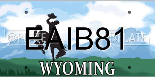 EAIB81 Wyoming License Plate