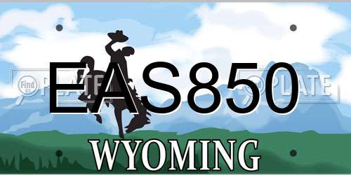 EAS850 Wyoming License Plate