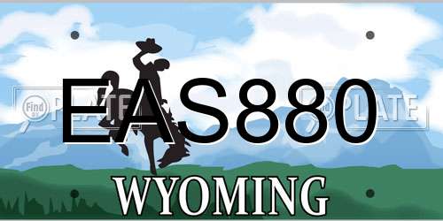 EAS880 Wyoming License Plate
