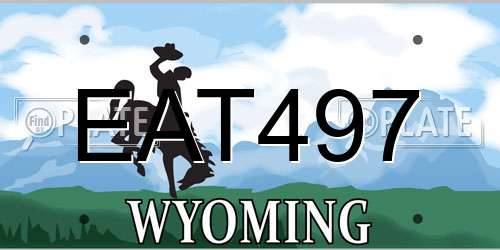 EAT497 Wyoming License Plate