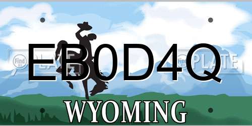EB0D4Q Wyoming License Plate