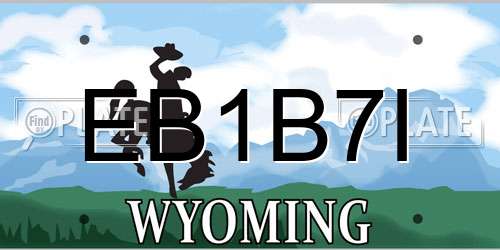 EB1B7I Wyoming License Plate