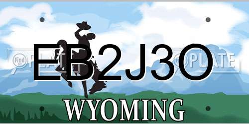 EB2J3O Wyoming License Plate