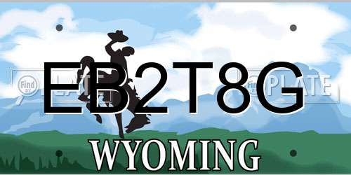 EB2T8G Wyoming License Plate