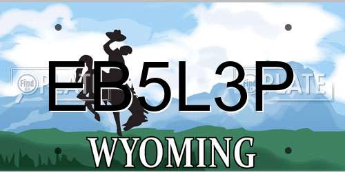 EB5L3P Wyoming License Plate