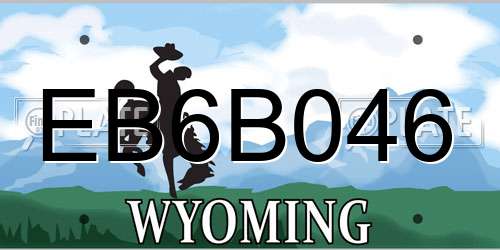 EB6B046 Wyoming License Plate