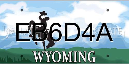 EB6D4A Wyoming License Plate