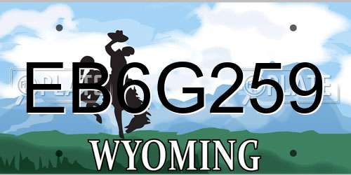 EB6G259 Wyoming License Plate