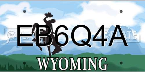 EB6Q4A Wyoming License Plate