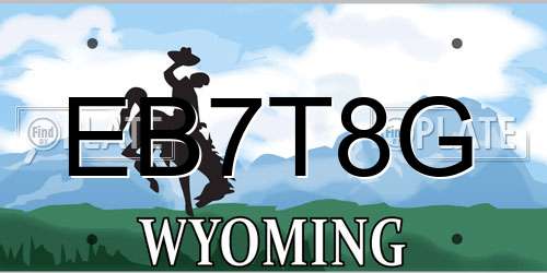 EB7T8G Wyoming License Plate