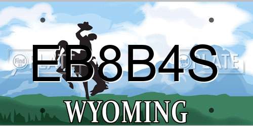 EB8B4S Wyoming License Plate