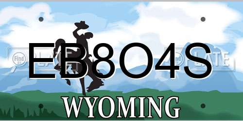 EB8O4S Wyoming License Plate