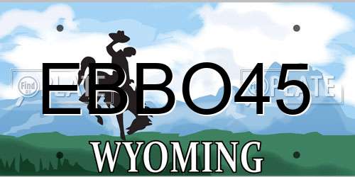 EBBO45 Wyoming License Plate