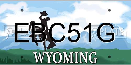 EBC51G Wyoming License Plate