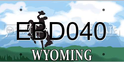 EBD040 Wyoming License Plate