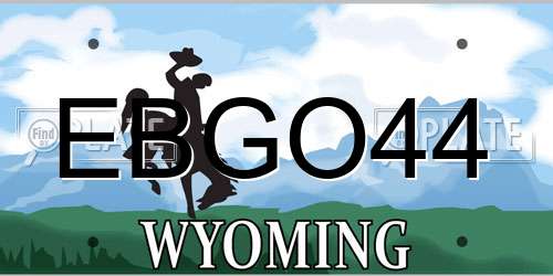 EBGO44 Wyoming License Plate