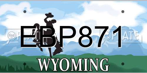EBP871 Wyoming License Plate