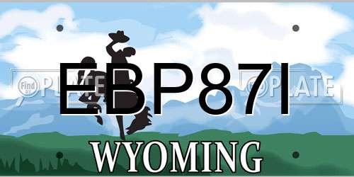 EBP87I Wyoming License Plate