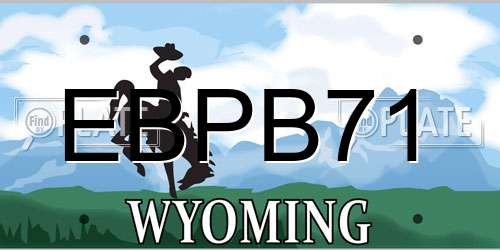 EBPB71 Wyoming License Plate