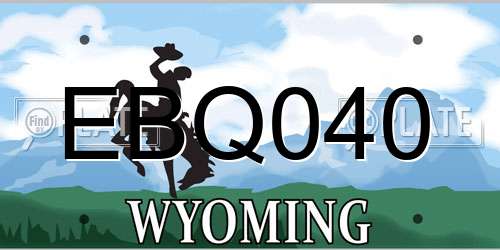 EBQ040 Wyoming License Plate