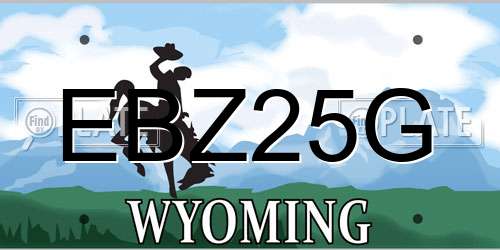 EBZ25G Wyoming License Plate