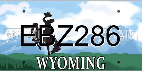 EBZ286 Wyoming License Plate