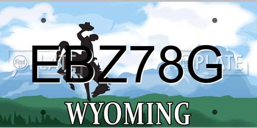 EBZ78G Wyoming License Plate