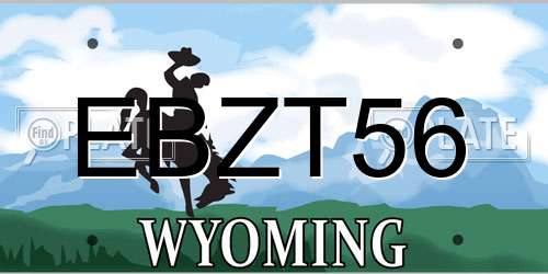 EBZT56 Wyoming License Plate