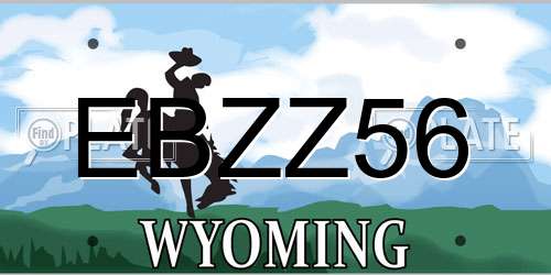 EBZZ56 Wyoming License Plate