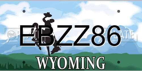 EBZZ86 Wyoming License Plate