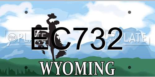 EC732 Wyoming License Plate