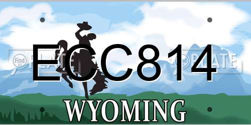 ECC814 Wyoming License Plate