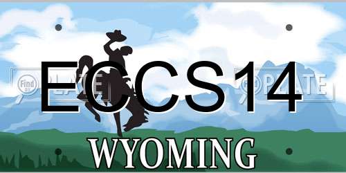 ECCS14 Wyoming License Plate