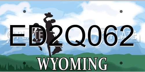 ED2Q062 Wyoming License Plate