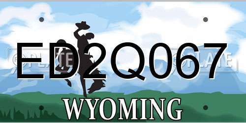 ED2Q067 Wyoming License Plate