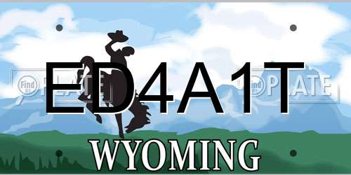 ED4A1T Wyoming License Plate
