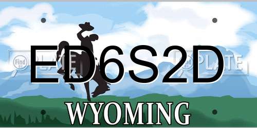 ED6S2D Wyoming License Plate